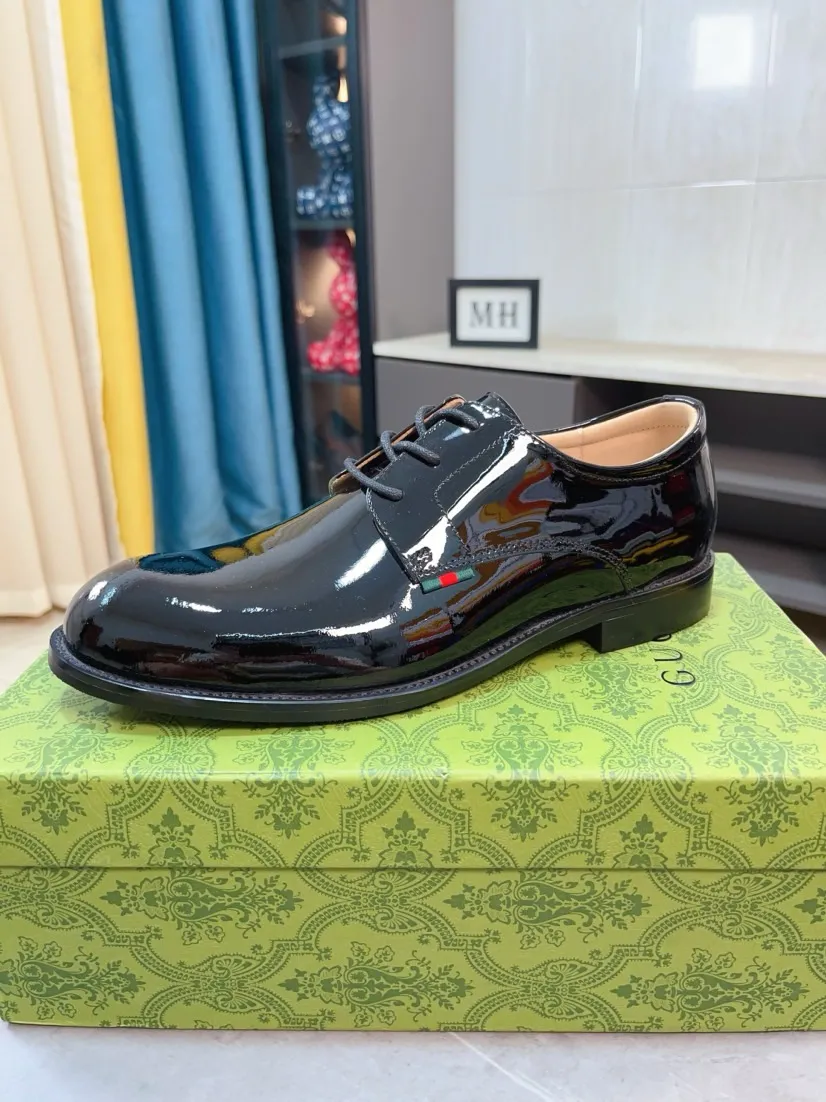 Men's Men's Shoes 💰520🌹🌹【GUCCI】The most popular classic Gucci leather shoes. Synchronized with the official website, the upper is made of Italian first-layer cowhide ➕cowhide lining, with unique brand and unique craftsmanship. Highlighting the hot style of the new year. Stop hesitating, stop wandering, get it now. Number: 38--44